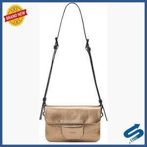 Small Leather Crossbody Satchel with Adjustable Strap, Magnetic Closure
